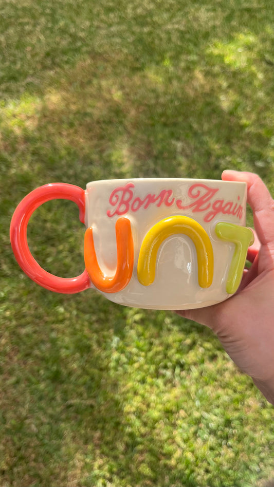 Rainbow Born Again Cunt Mug XL