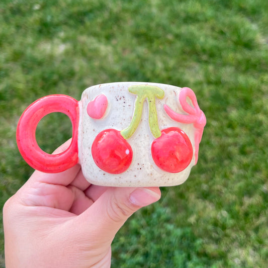 Mini Cherry Ribbon Mug