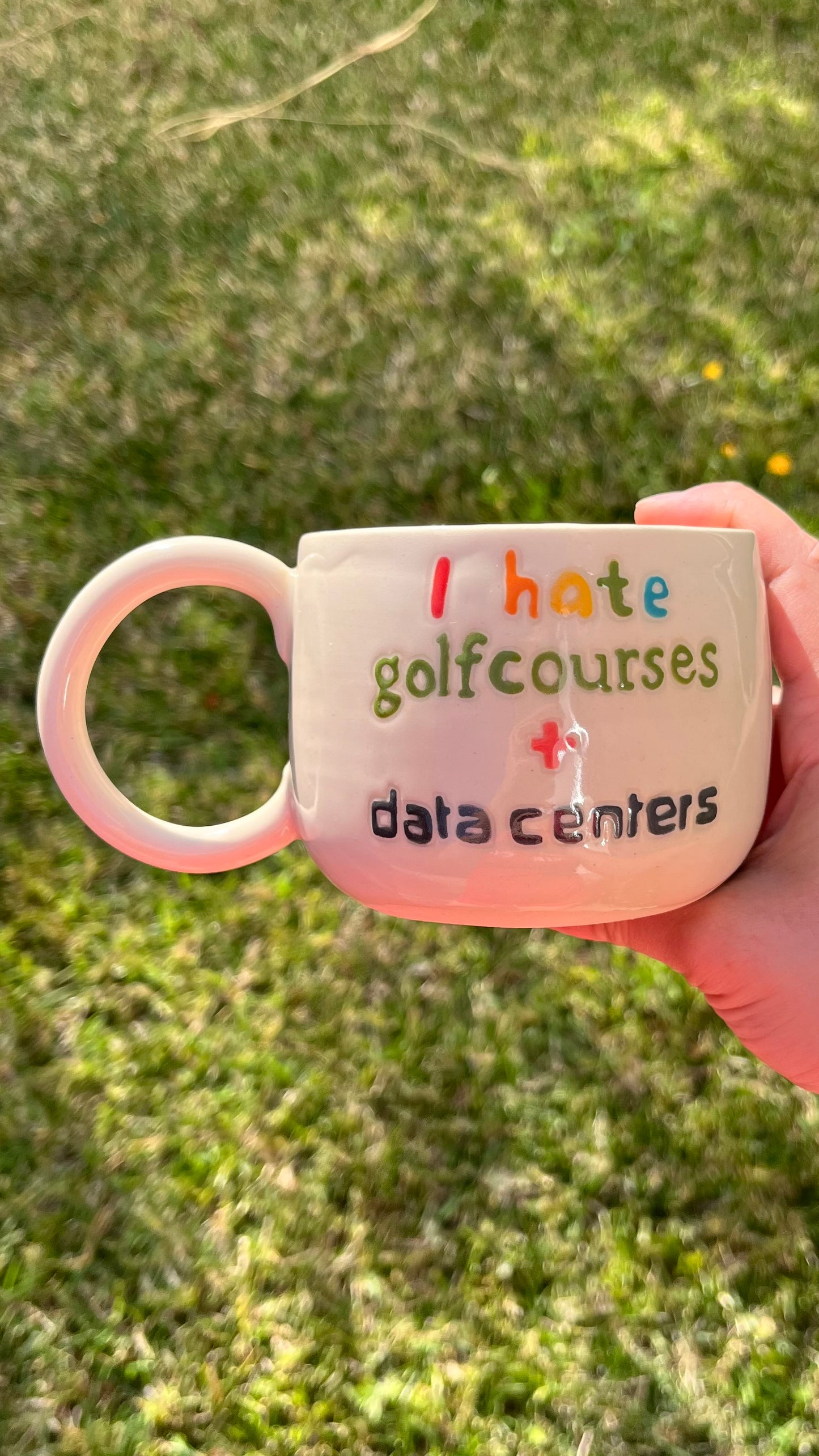 “I hate golf courses + data centers” Mug
