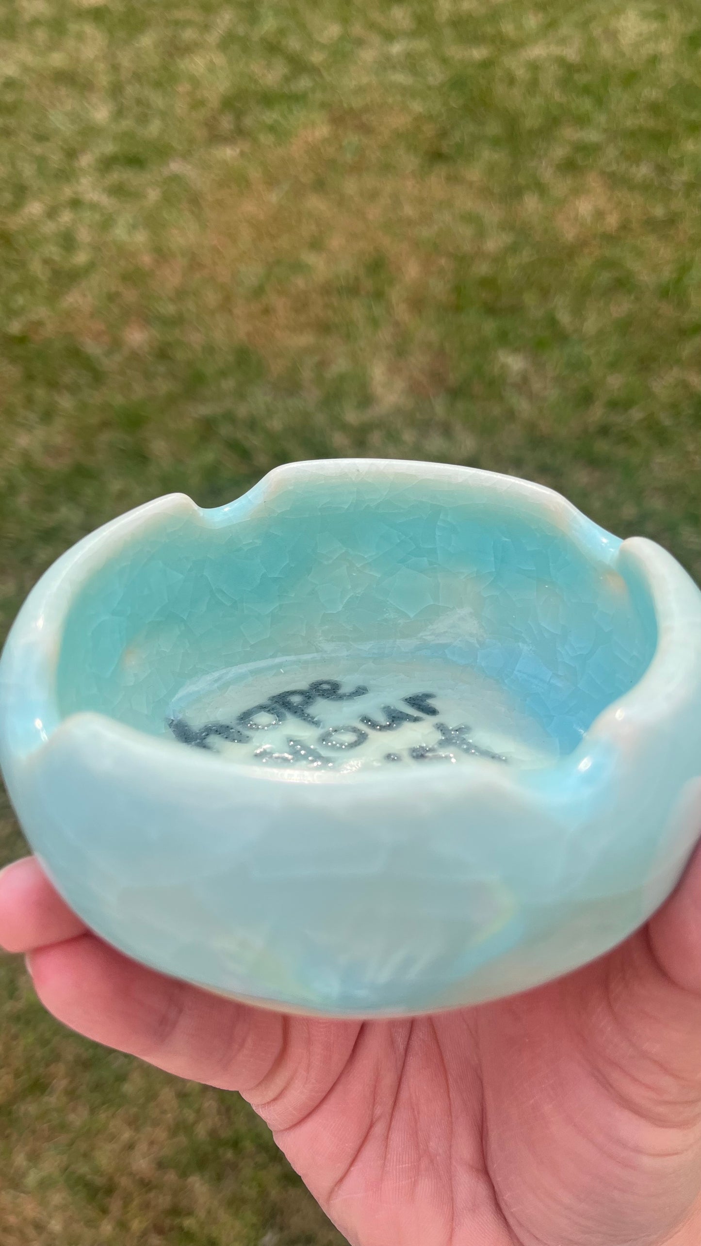 Glacial “hope your rapist dies!” Ashtray